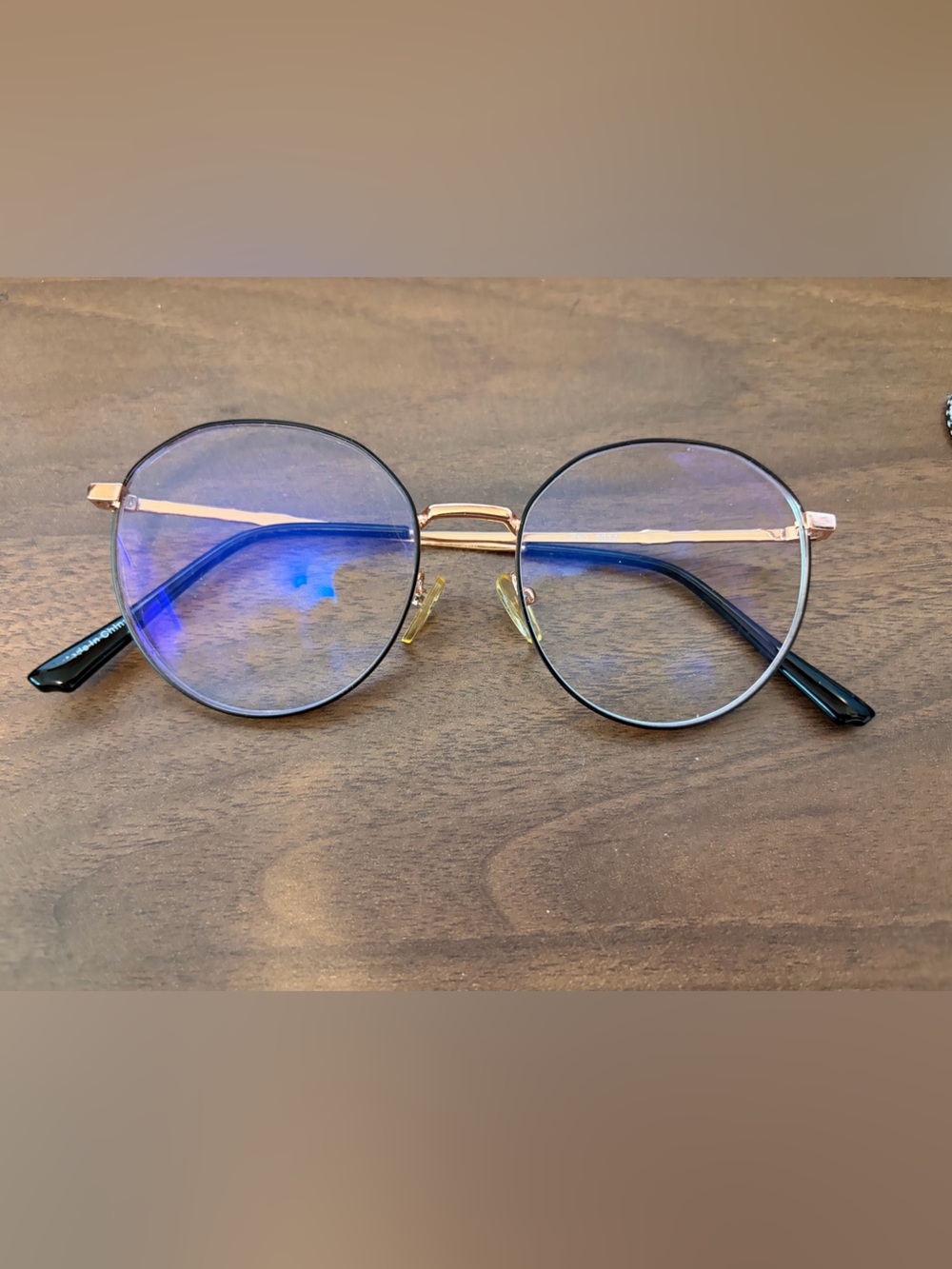 Gold Frame Round Women's Glasses